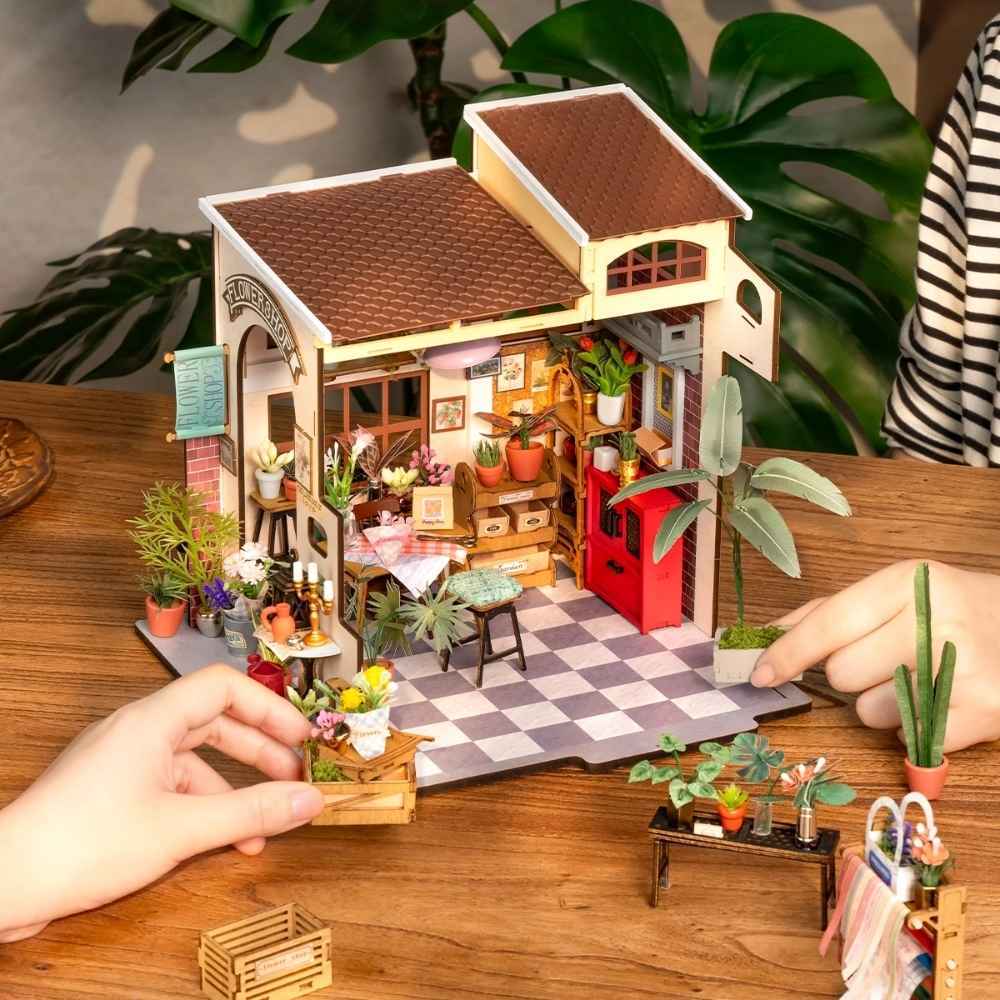 Diy miniature house kit Emily's flower shop