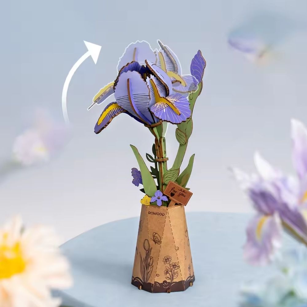 3D Flower Puzzle : Purple lris