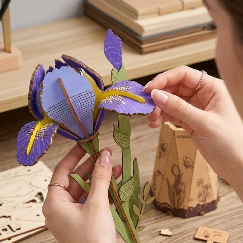 3D Flower Puzzle : Purple lris