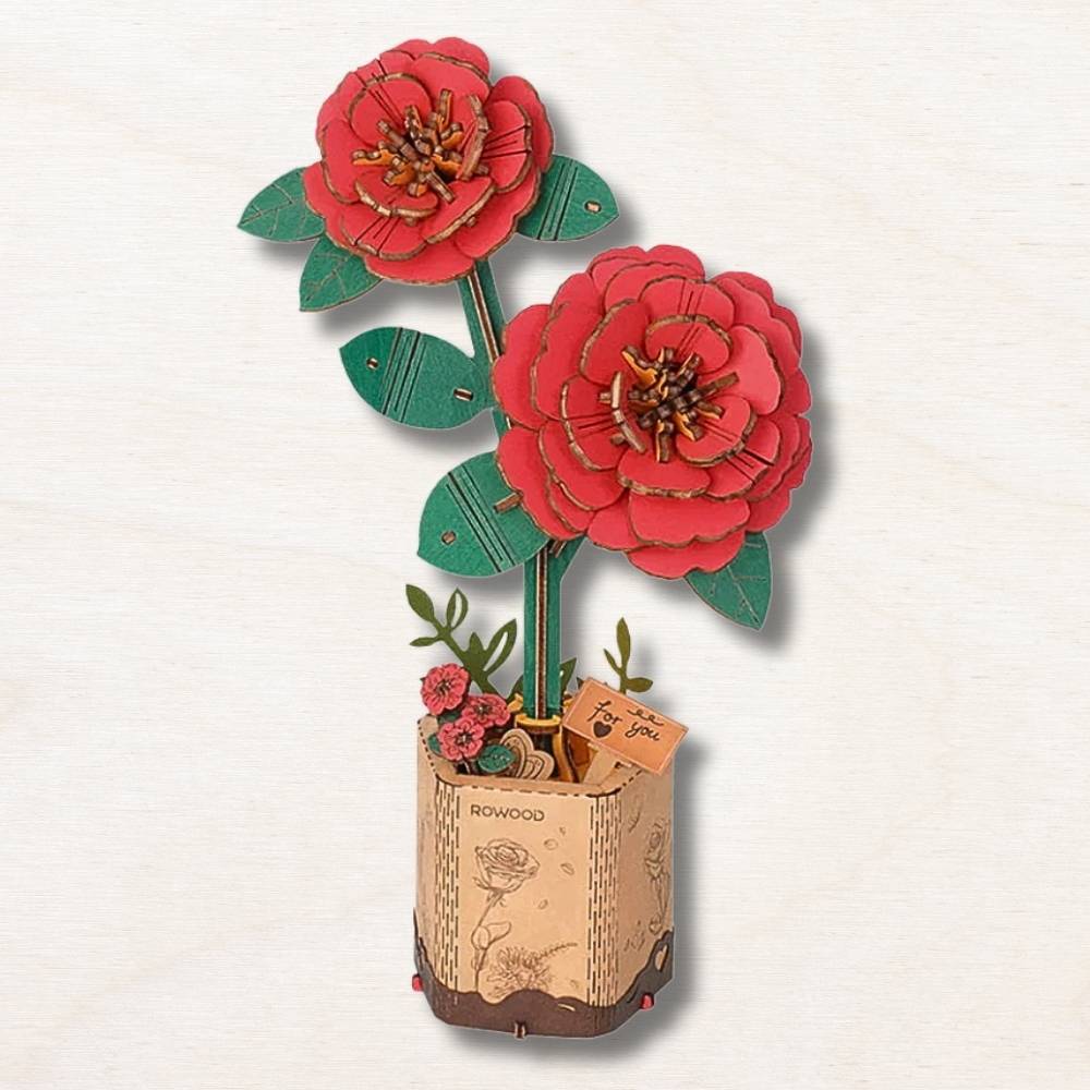 3D Flower Puzzle : Red Camellia
