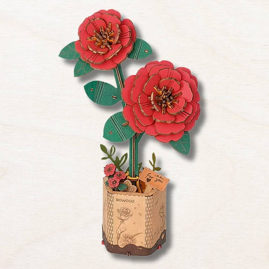 3D Flower Puzzle : Red Camellia