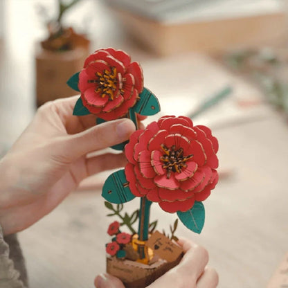 3D Flower Puzzle : Red Camellia