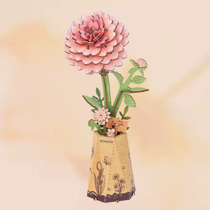 3D Flower Puzzle : Pink Dahlia