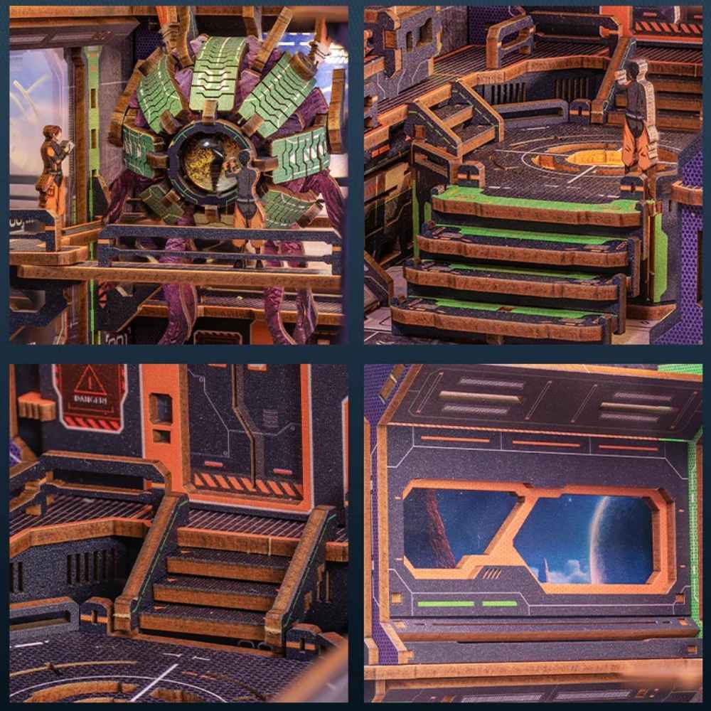 Dust cover included with Eye of Old God book nook kit — pull-out protective cover for long-term display