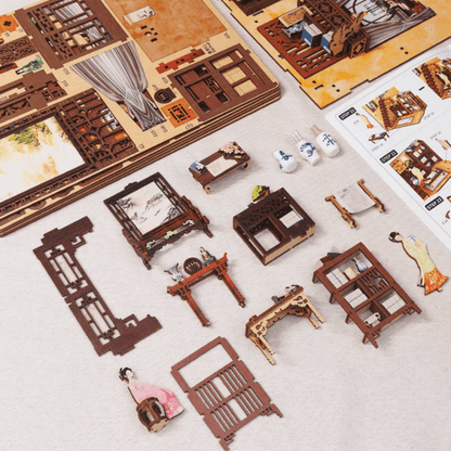 book nook asian inspired miniature bookcase decor gift