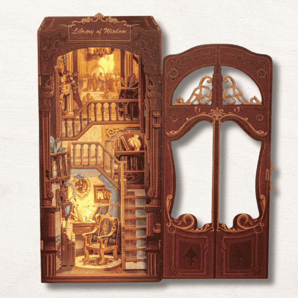 DIY book nook level 4 dust proof door philosophy gift bibliophile shelf decor bookstore