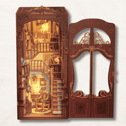 DIY book nook level 4 dust proof door philosophy gift bibliophile shelf decor bookstore