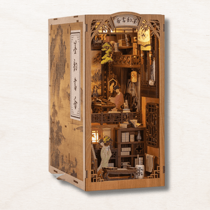 book nook ink rhyme study diy miniature bookshelf insert lit up