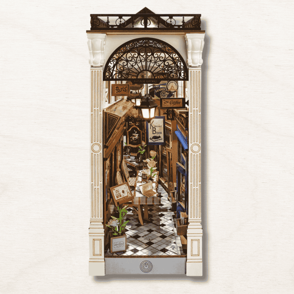 DIY book nook paris gift francophile 148 pieces covered arcade 19th century france shelf decor