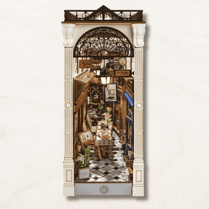 DIY book nook paris gift francophile 148 pieces covered arcade 19th century france shelf decor