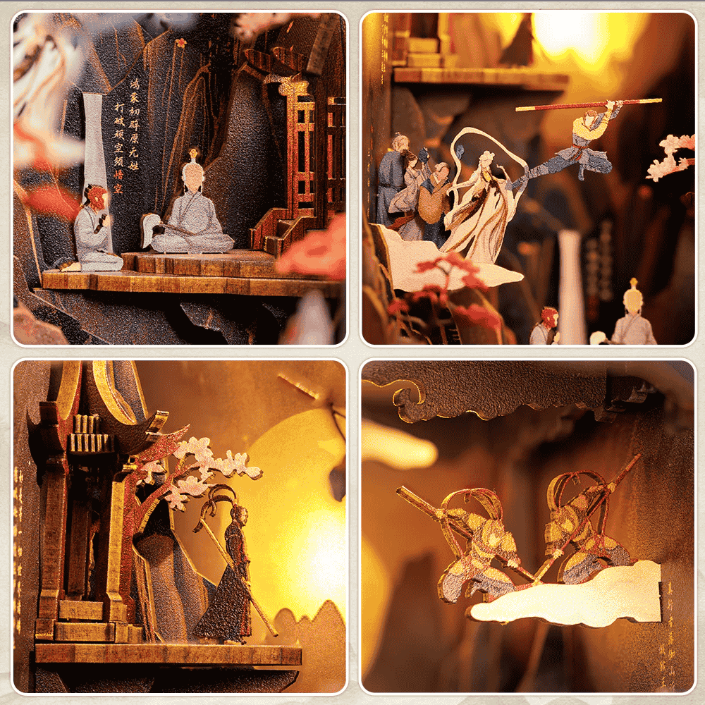 DIY book nook journey to the west black myth wukong gift dragon ball anime manga collector desk light