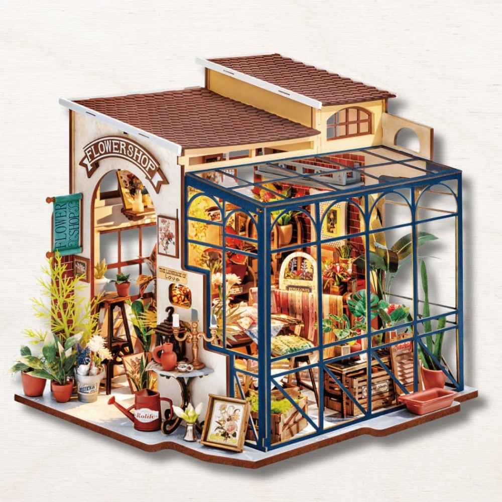 Diy miniature house kit Emily's flower shop