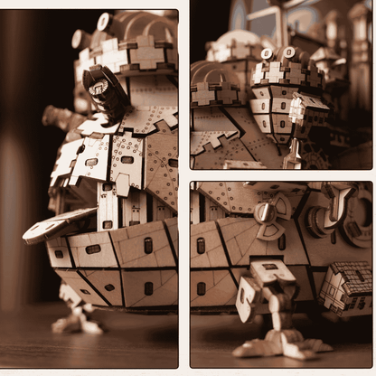 studio ghibli miniature walking castle diorama miyazaki laser cut wood interlocking pieces advanced level 4