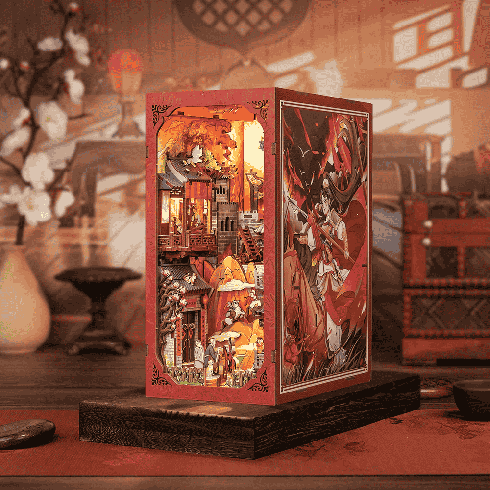 mulan book nook legend hua mulan 6 scenes city gates cavalry battle return home warm LED touch switch