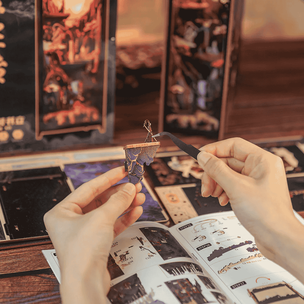 wu kong sun wukong book nook journey to the west 4 scenes white bone demon master subodhi LED touch switch