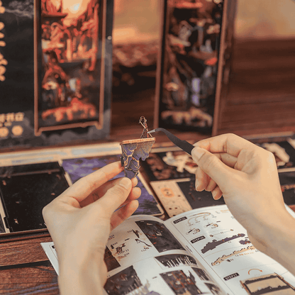 wu kong sun wukong book nook journey to the west 4 scenes white bone demon master subodhi LED touch switch