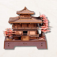 Sakura Pavilion 3D wooden puzzle with cherry blossom trees