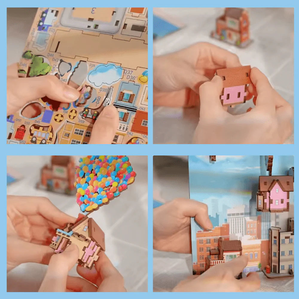 DIY Book Nook: A Floating Balloon House Over a Miniature City — Built by Your Hands