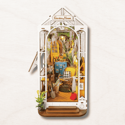 Garden House Book Nook – French Greenhouse DIY | 14 Flower Types Transparent Panels Warm LED