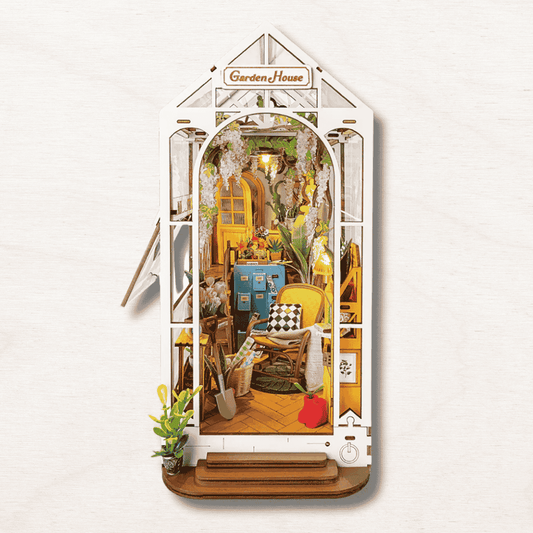 Garden House Book Nook – French Greenhouse DIY | 14 Flower Types Transparent Panels Warm LED