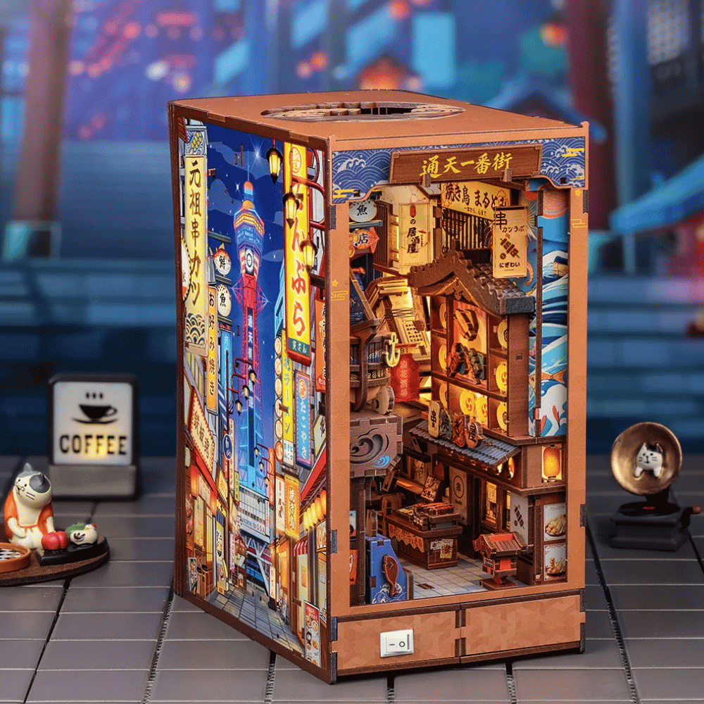 Détail ruelle Shinsekai Osaka miniature DIY en bois