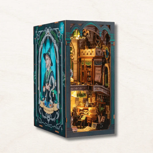 dark academia book nook