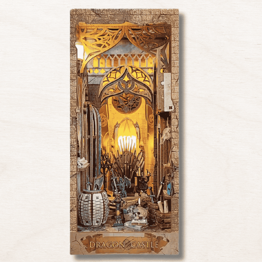 DIY book nook level 3 game of thrones gift fantasy collector shelf decor dragon throne room