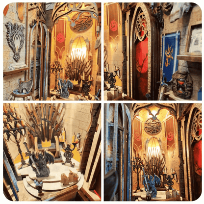 game of thrones inspired diorama miniature blade throne candelabras weapons barrel flagstone fantasy