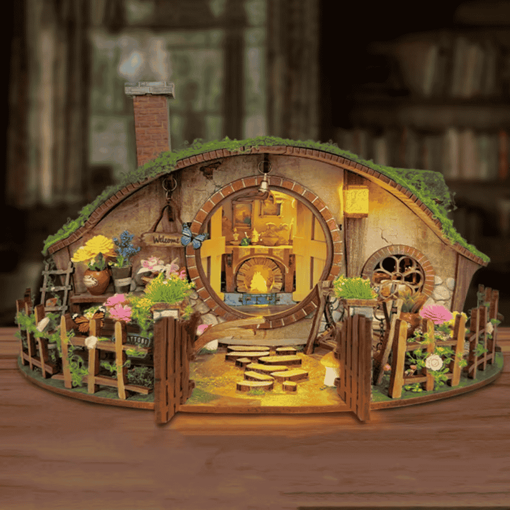 DIY book nook level 3 tolkien gift intermediate bag end shire cottagecore fantasy shelf decor