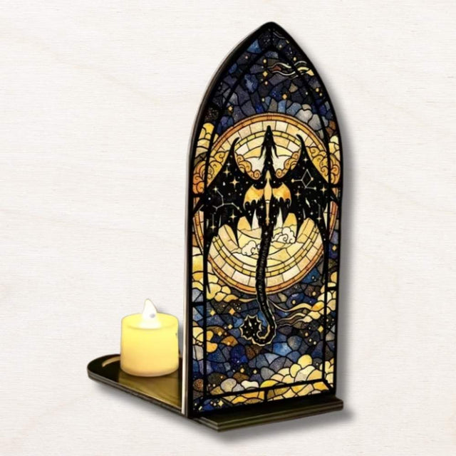 Fourth Wing dragon bookend candle holder