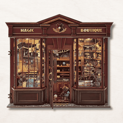 DIY book nook magic boutique gift hp fan brain teasing assembly resin plastic wood fabric metal