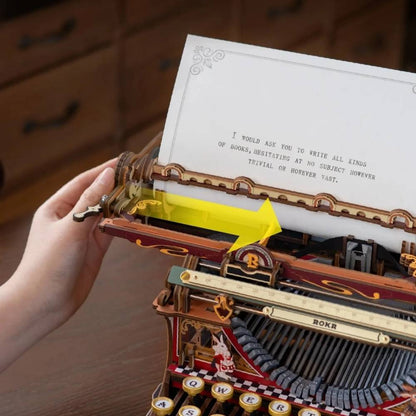 3D Wooden Puzzle Mechanical Typewriter