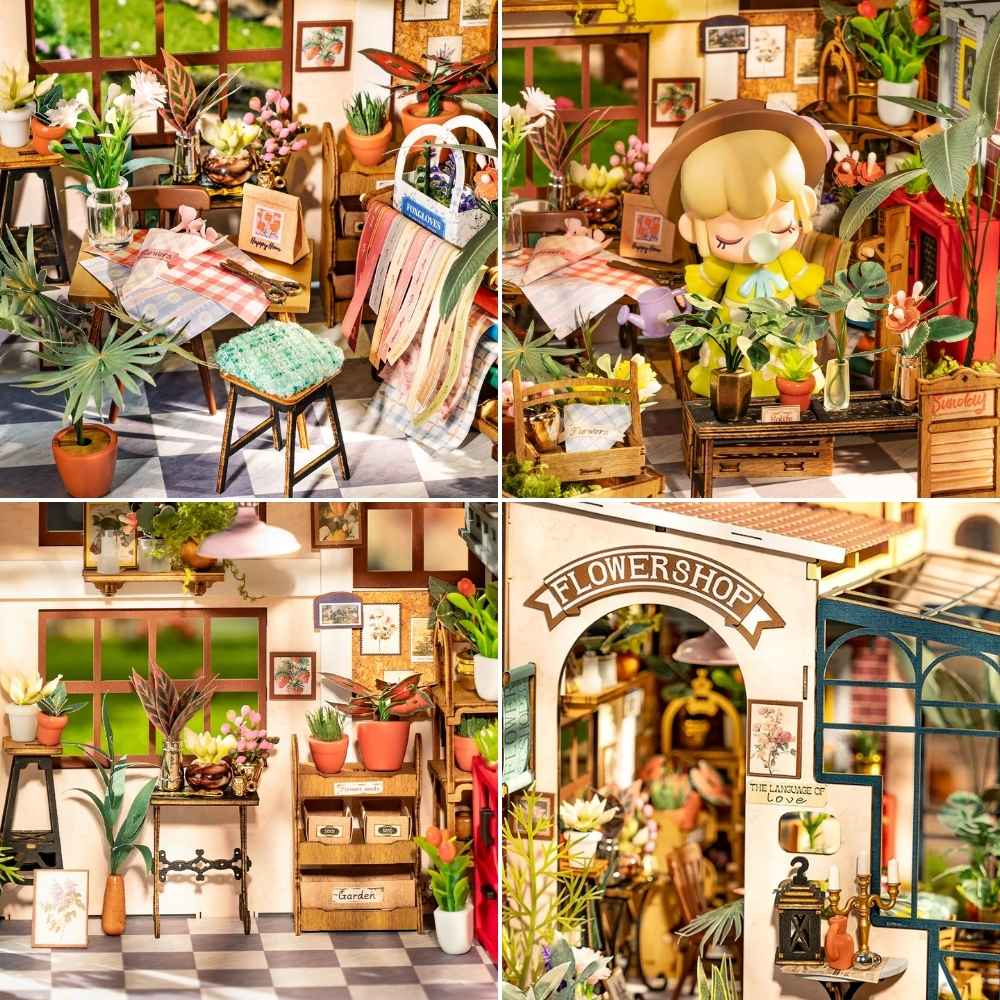 Diy miniature house kit Emily's flower shop