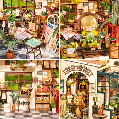 Diy miniature house kit Emily's flower shop