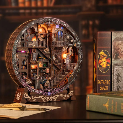 rofuntime 3d puzzle advanced 5/5 circular portal format witch wizard owl hermione style dark academia