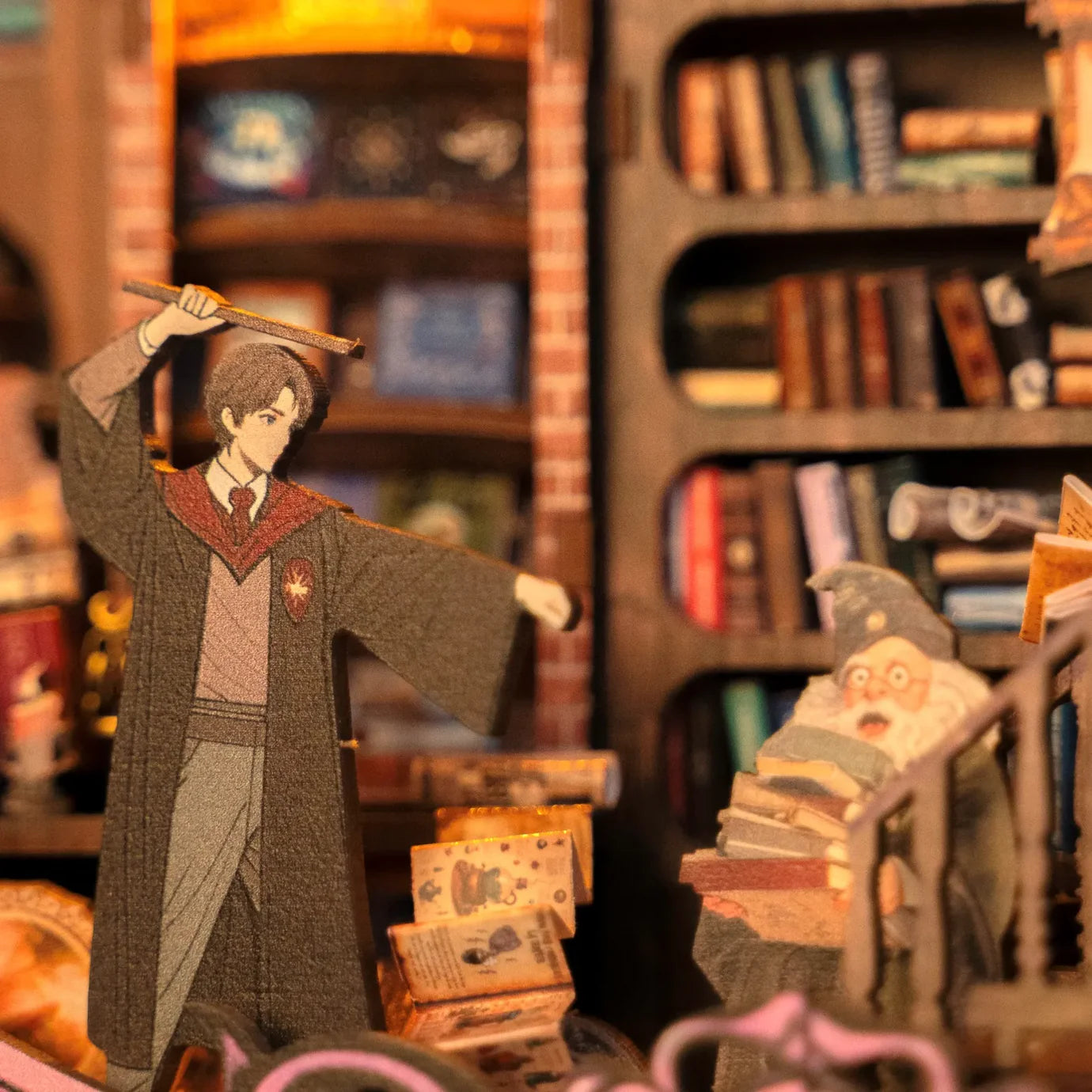 harry potter inspired wizarding academy library diorama